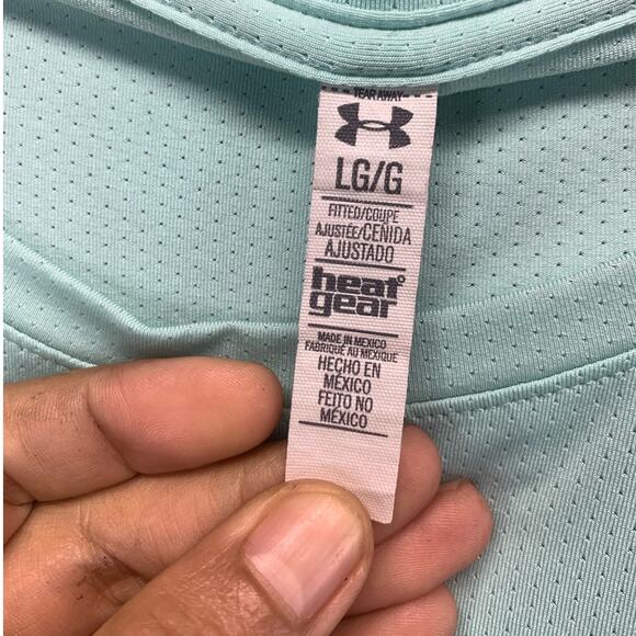 UNDER ARMOUR Womens Heat Gear Long Sleeve Activewear Top - Mint Green Sz Large - Picture 4 of 11